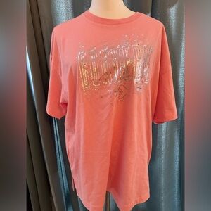 Converse Women’s Pink S/S NWT T Shirt with sparkle Converse across the chest